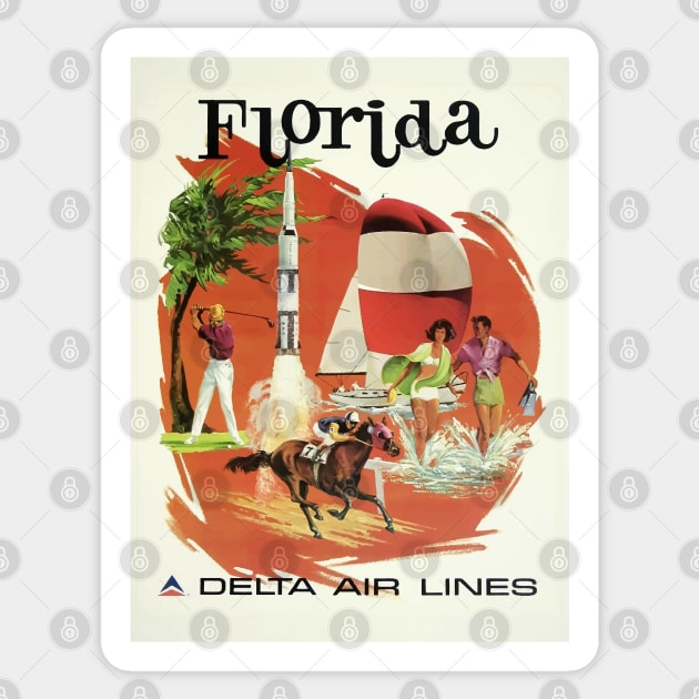 Florida - Vintage Travel Poster Sticker by Culturio